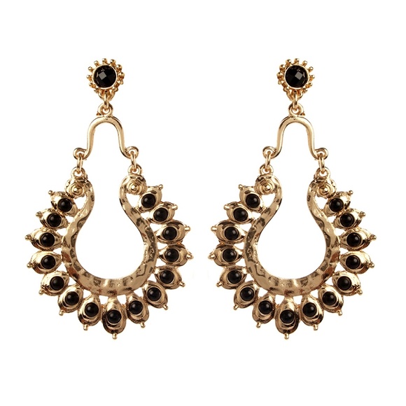 Authentic Amrita Singh Black & Gold Earrings NWOT - Picture 4 of 6